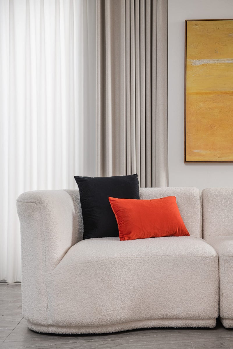 DEZENE Lumbar Pillow Covers 12x20 Burnt Orange: Pack of 2 Cozy Soft Velvet Rectangular Modern Luxury Decorative Throw Pillow Cases for Sofa Couch Living Room Bed Home Decor - Image 3